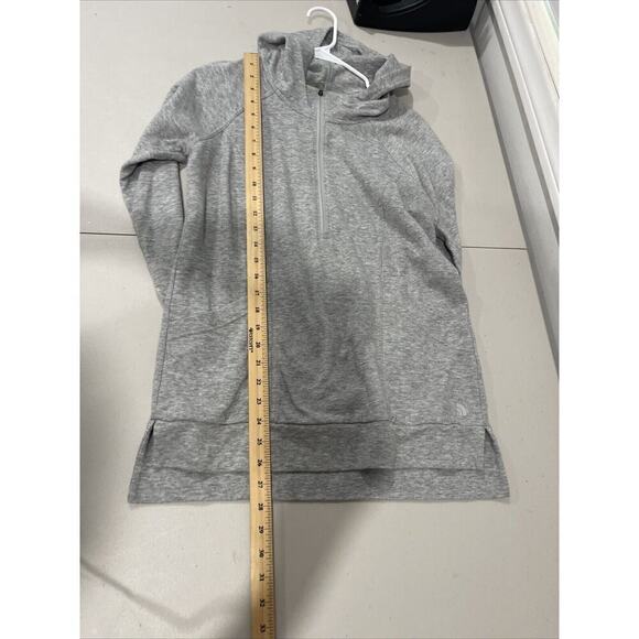 The North Face Womens Gray 1/4 Zip Patch Pocket Hoodie Pullover Med High Neck - Picture 8 of 10